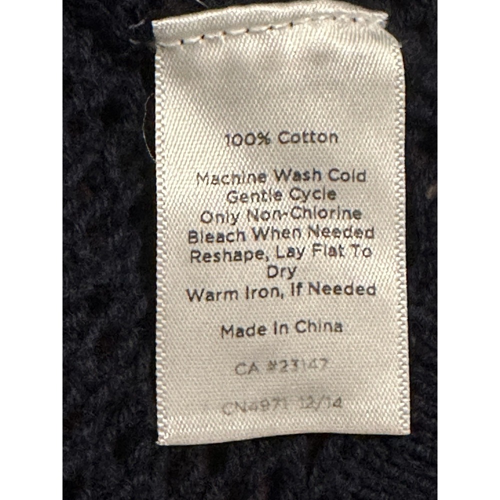 TALBOTS Navy Honeycomb/mesh knit & Ribbed Trim Open Front; Size‎ Medium - Picture 5 of 5